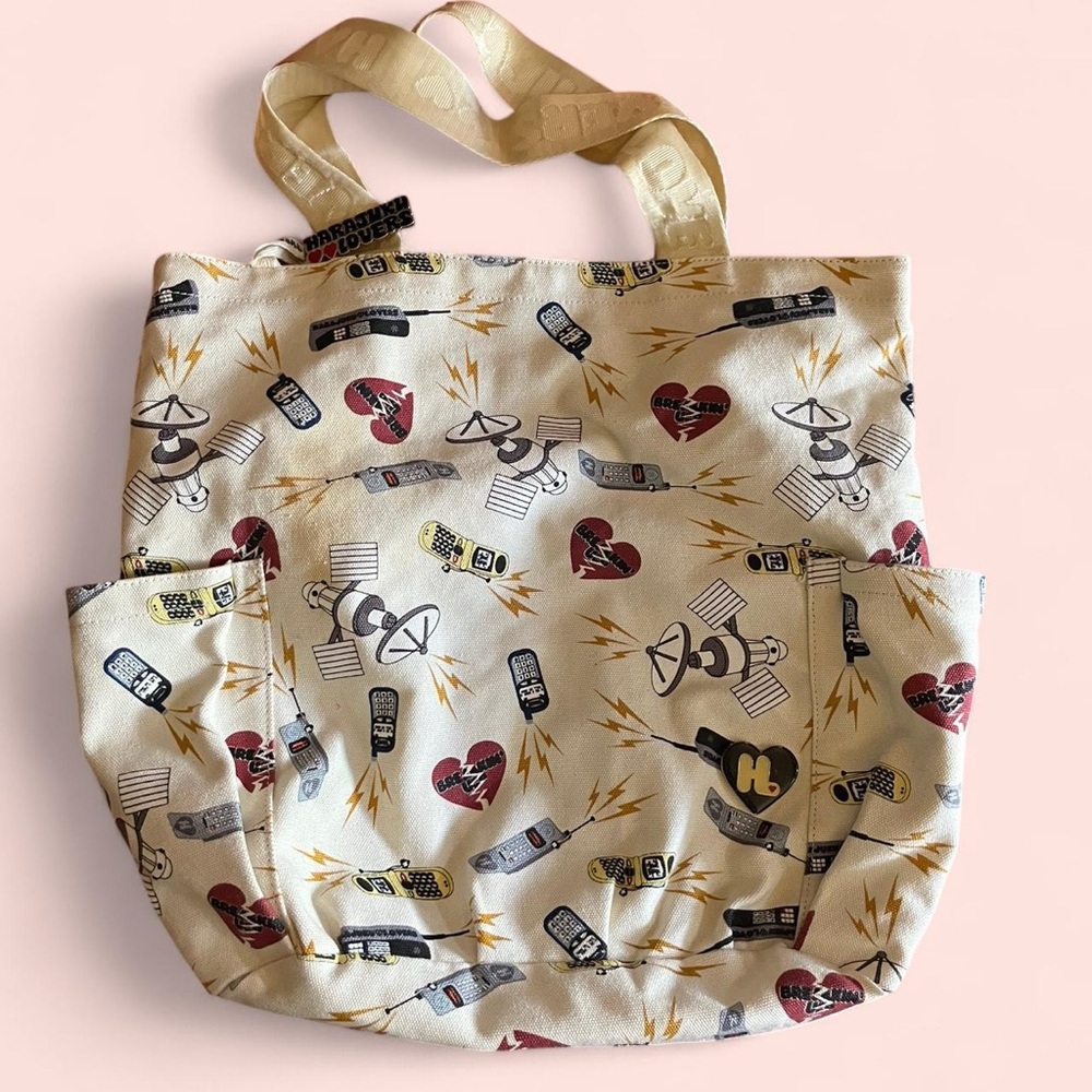 Harajuku Lovers Y2K Retro Patterned Embellished Tote Bag